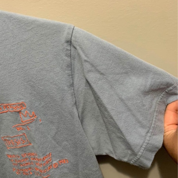 Jean Michel Basquiat Shirt Men XS Blue World Famous Short Sleeve Crewneck Tee - Picture 7 of 7